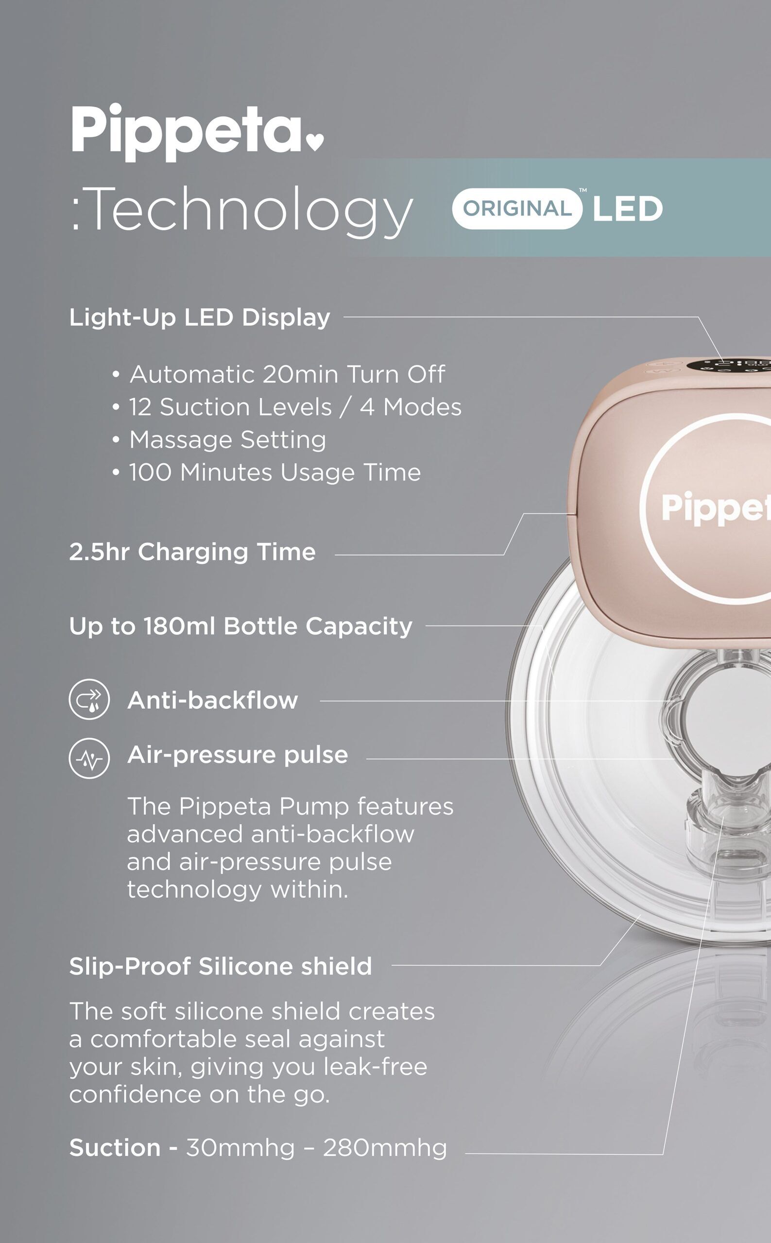 Pippeta LED Wearable Hands Free Breast Pump - Image 4